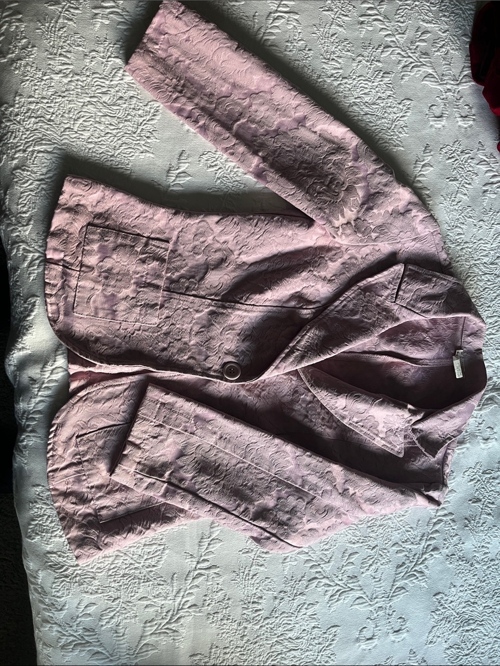 Women's Textured Light Pink Single-Button Blazer by Luna Chix
